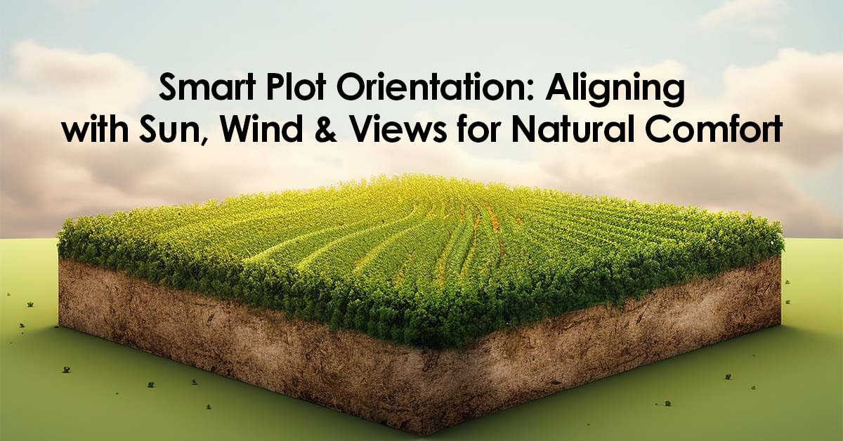 Smart Plot Orientation Aligning with Sun Wind Views for Natural Comfort